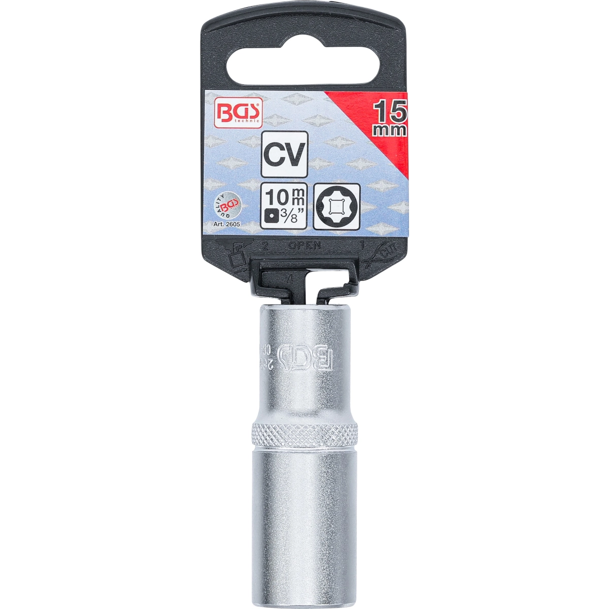 Foto 4 pulgar | Dado Largo Super Lock | Entrada 3/8'' | 15 Mm | Bgs 2605