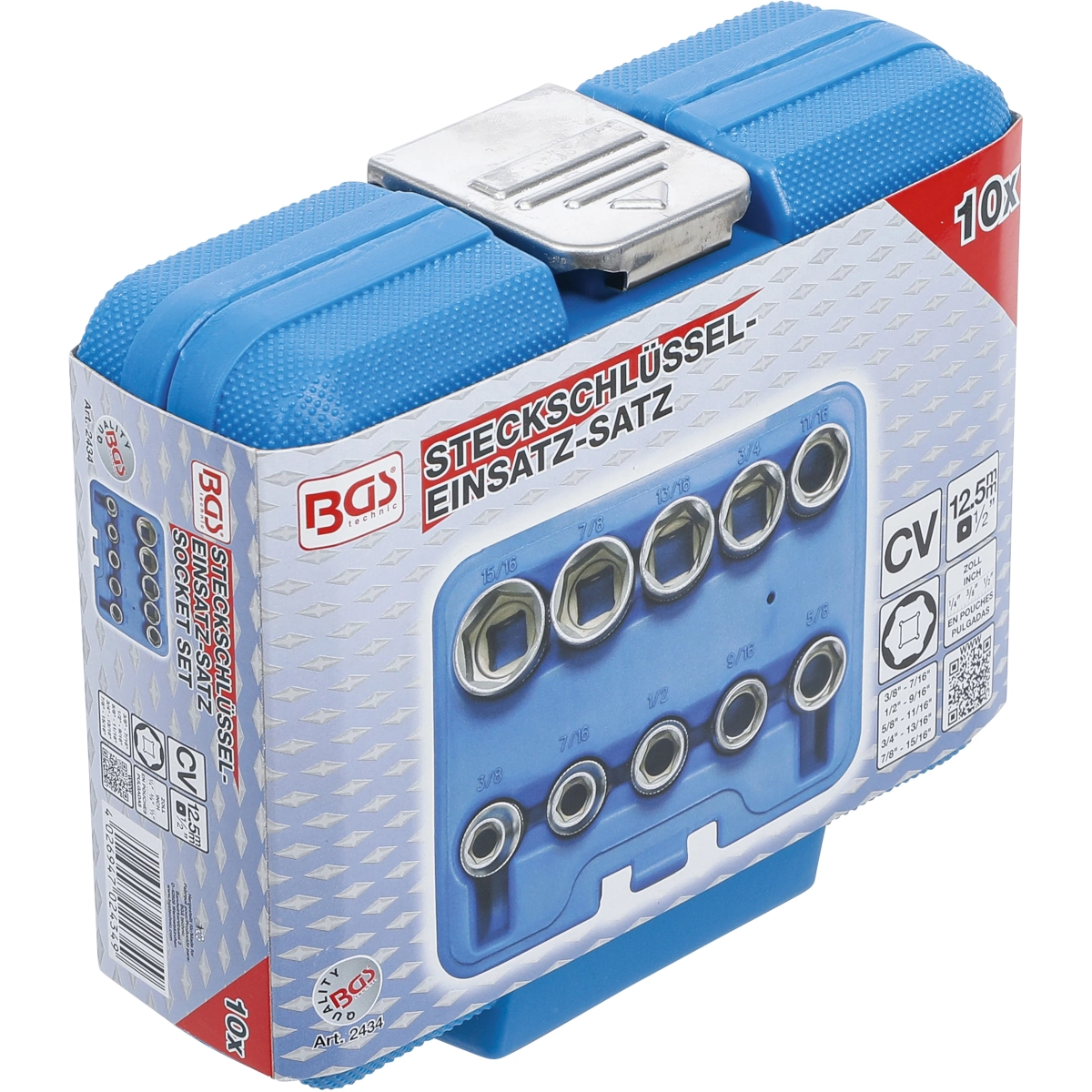 Foto 7 pulgar | Juego 10 Piezas De Dados 1/2'' Standard | Bgs 2434