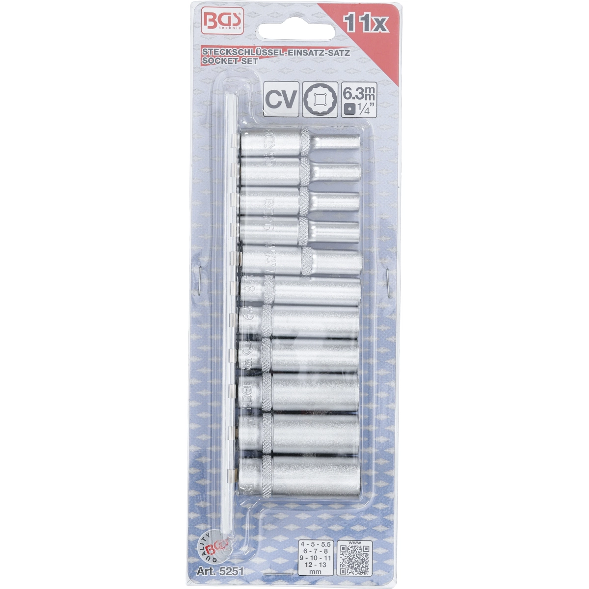 Foto 4 | Juego Dados Largos 1/4 | 4 - 13 Mm | 12 Caras | Bgs 5251