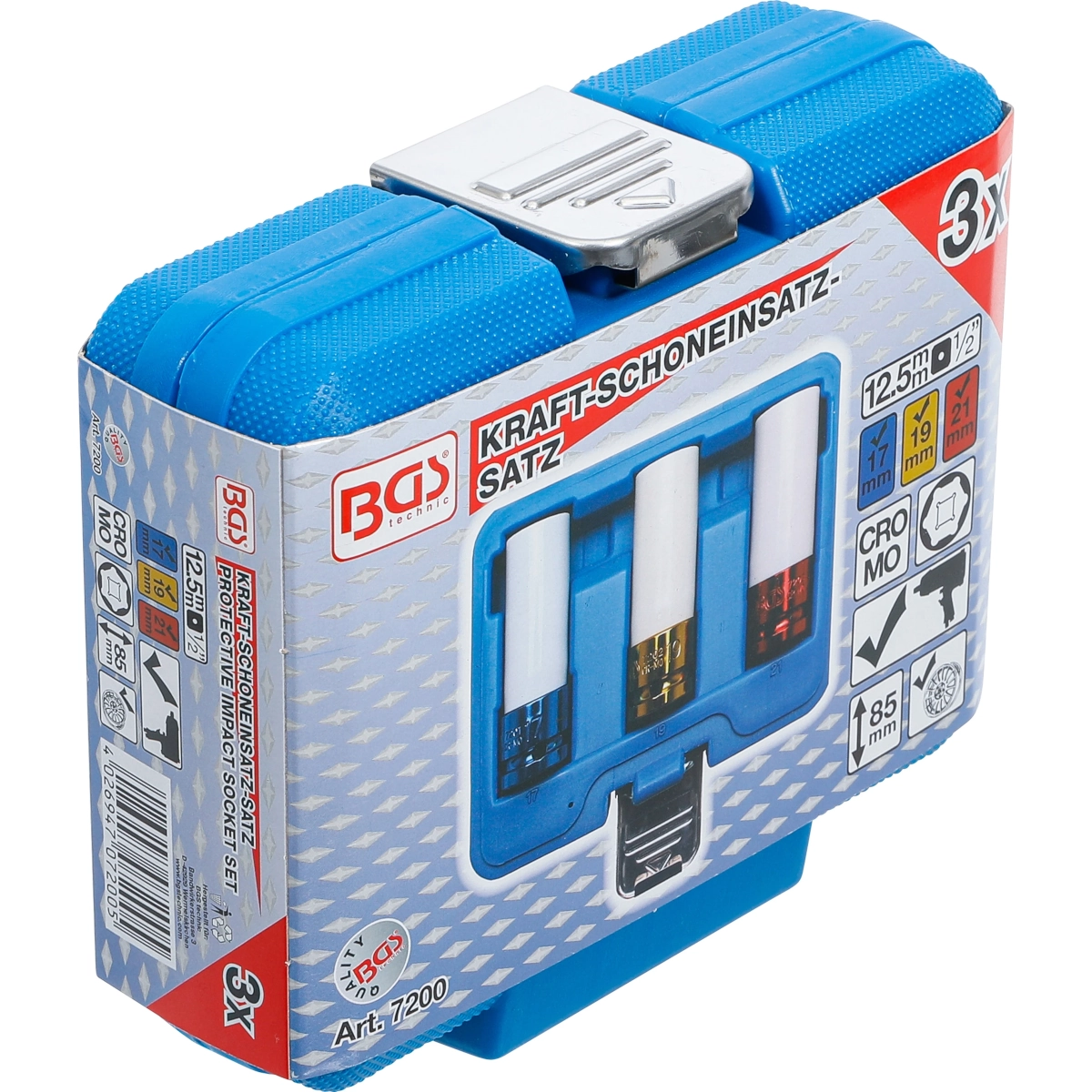 Foto 7 | 3 Dado Impacto Protector Plastico 1/2'' |17-19-21mm| Bgs 7200