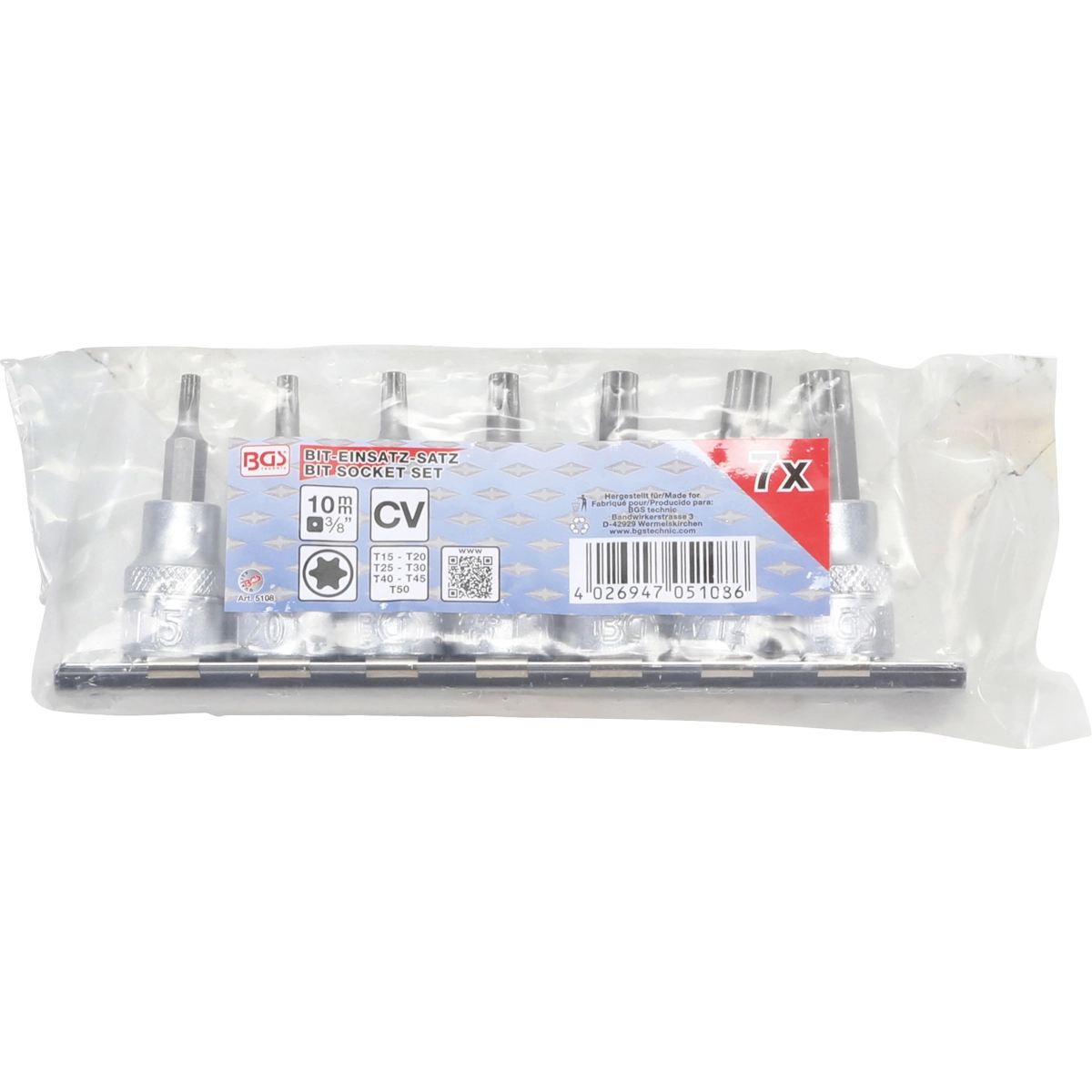 Foto 3 pulgar | Juego Dados Con Puntas 3/8 |torx |t15-t50 | 7 Pzs | Bgs 5108