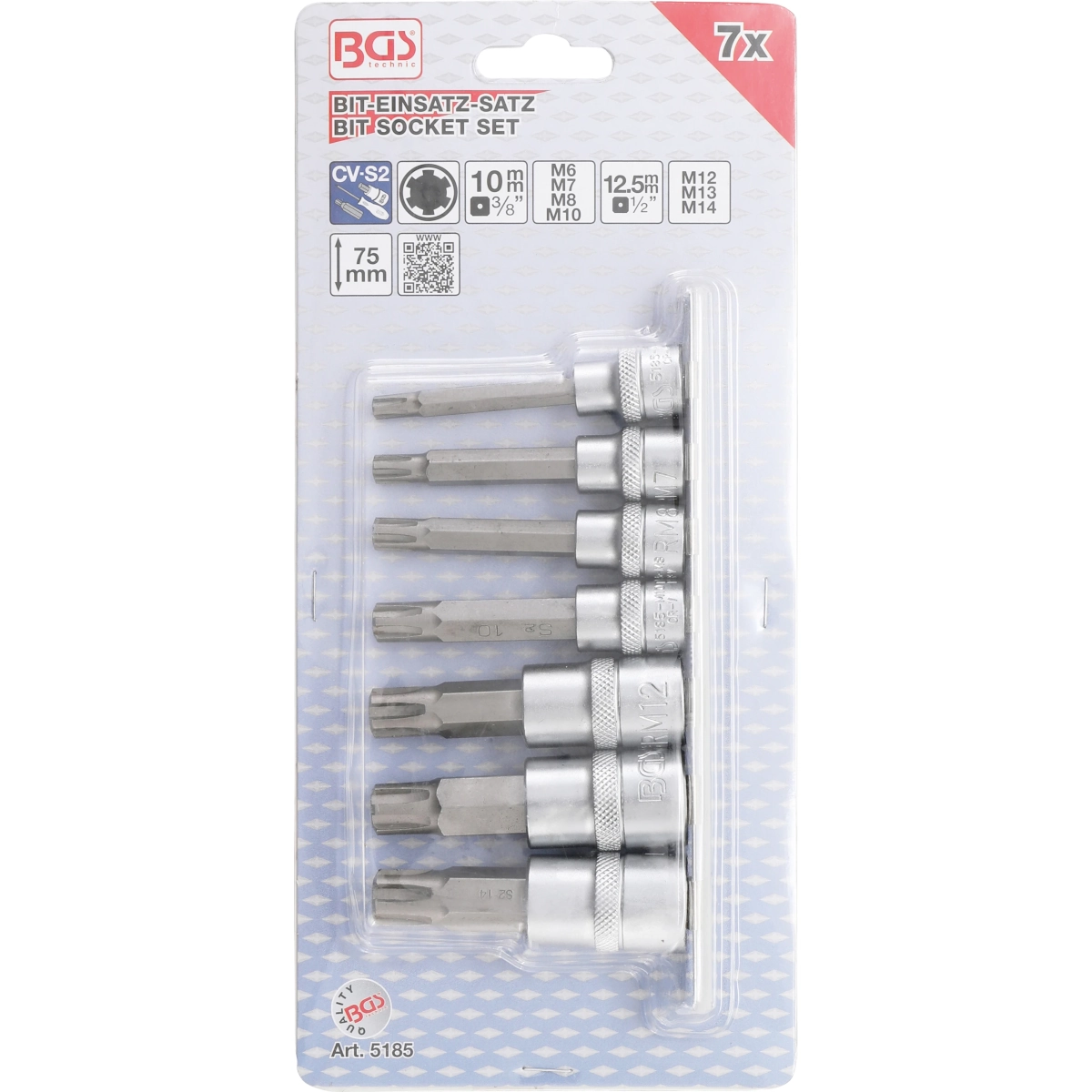 Foto 3 pulgar | Kit 7 Pz Dado Con Punta Ribe |3/8'', 1/2''| M6 - M14| Bgs 5185