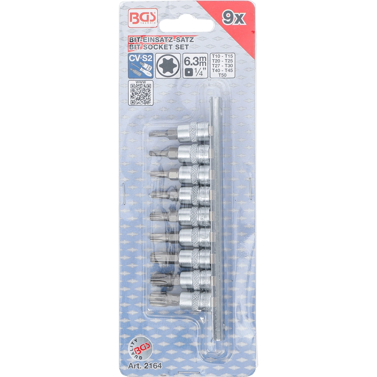 Foto 4 pulgar | Juego De Dados 1/4 | Torx T10 - T50 | 9 Pz | Bgs 2164