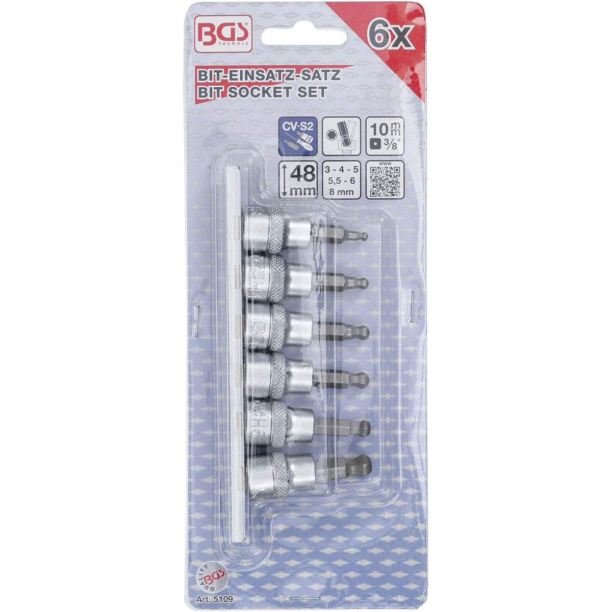 Foto 5 pulgar | Juego De Dados Con Punta 3/8 | Hexagonal 3 -8 Mm | Bgs 5109