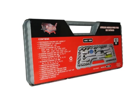 Foto 3 | Autoclear 3/8'' Y 1/2'' Dados, Matracas Y Extensiones 52 Piezas American Power