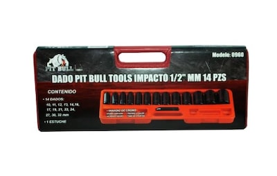 Foto 3 | Juego de Dados de Impacto 1/2'' Mm de 14 Piezas con Estuche