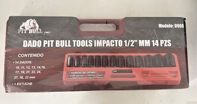 Foto 4 | Juego de Dados de Impacto 1/2'' Mm de 14 Piezas con Estuche