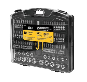 Foto 1 | Language Juego De Dados Y Puntas Con Desarmador Matraca 81 Piezas Eo Safe Imports Esi-272-1 Plata