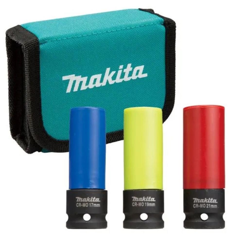 Foto 2 pulgar | Set Dados Impacto Makita Recubrimiento Plástico Cr-mo 3 Pzas