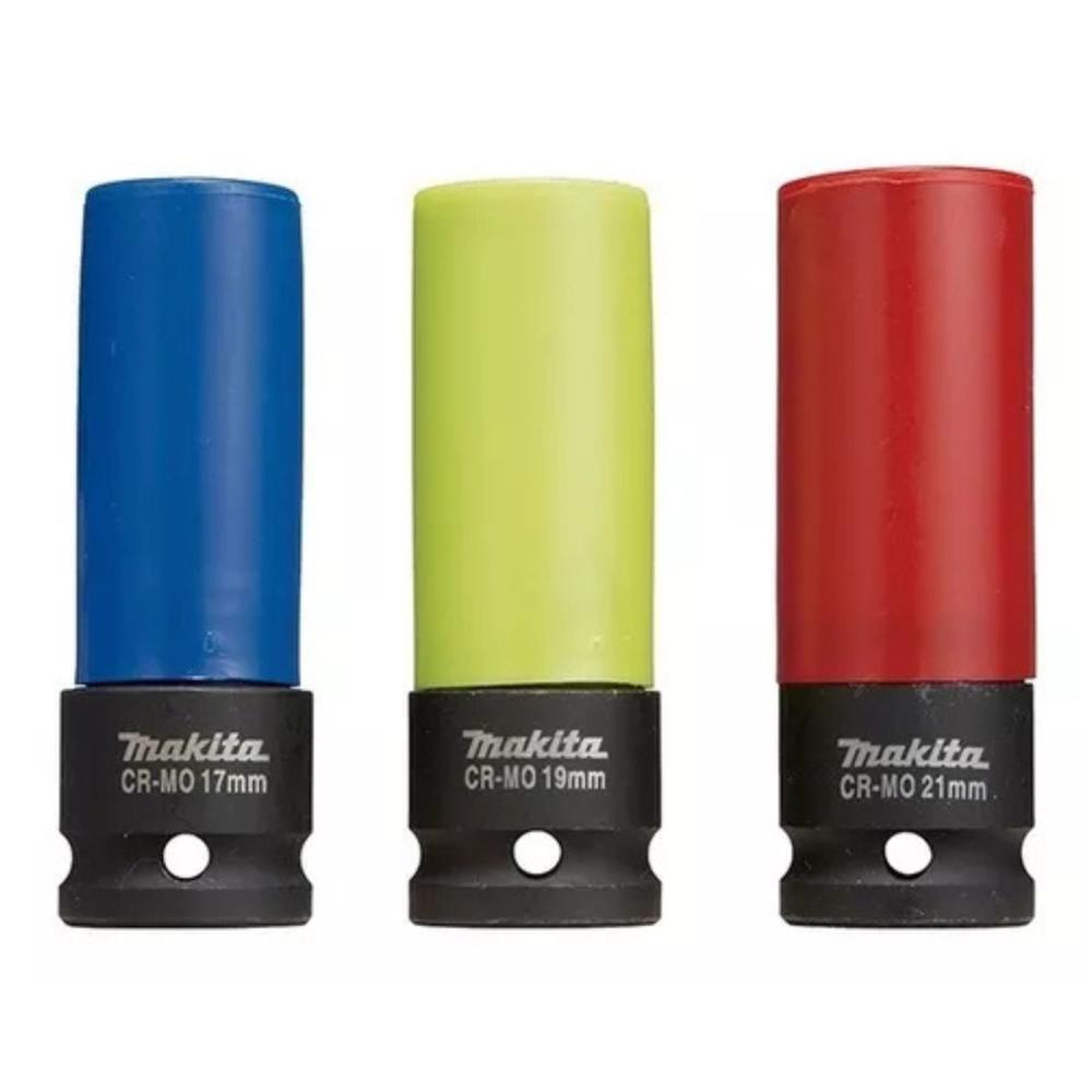 Foto 3 pulgar | Set Dados Impacto Makita Recubrimiento Plástico Cr-mo 3 Pzas