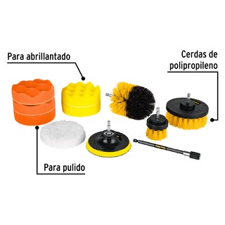 Foto 2 | Juego de Accesorios para Taladro Limpieza y Pulido Pretul JCE 11 Piezas