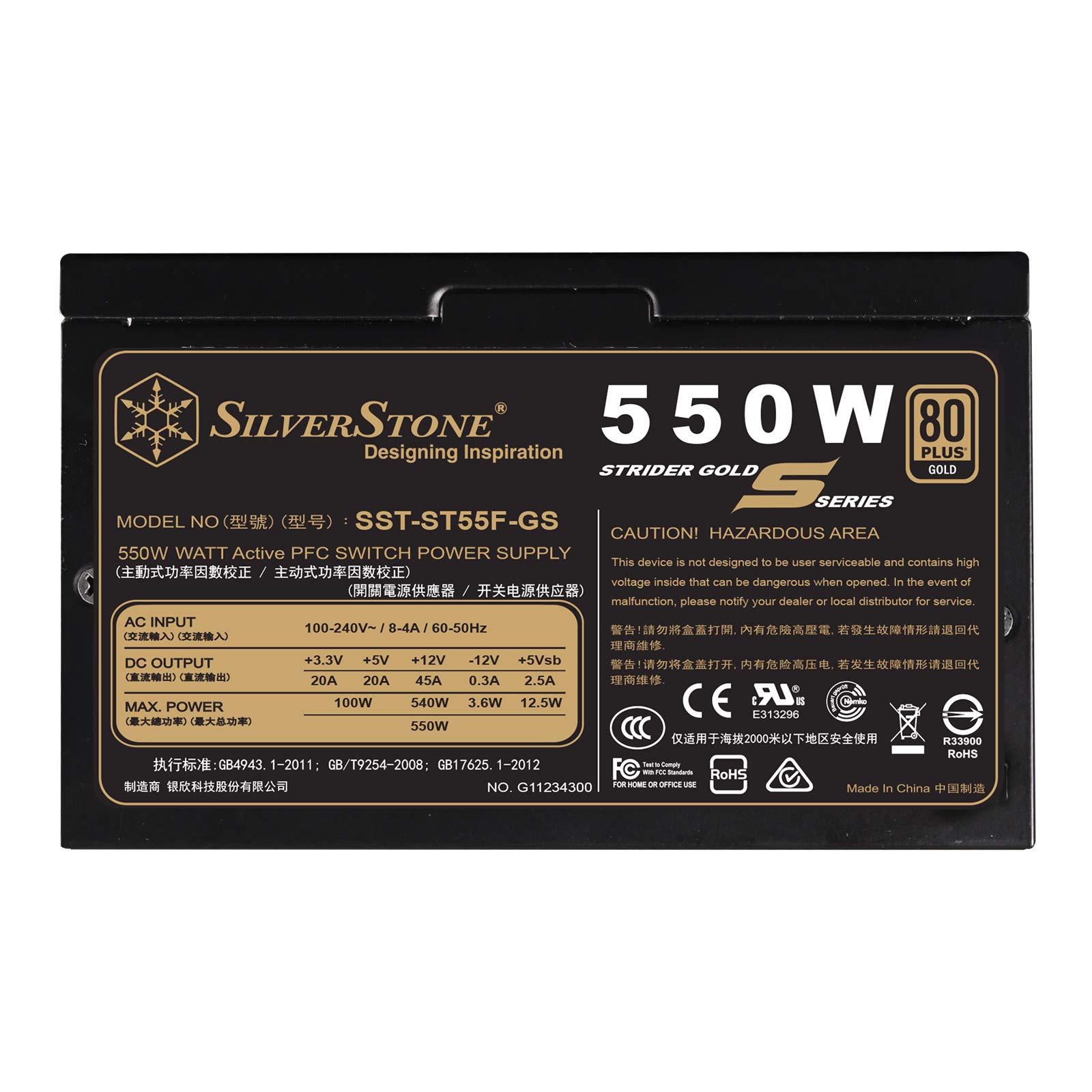 Foto 1 | Fuente De Alimentación Silverstone Technology 550w 80 Plus Gold