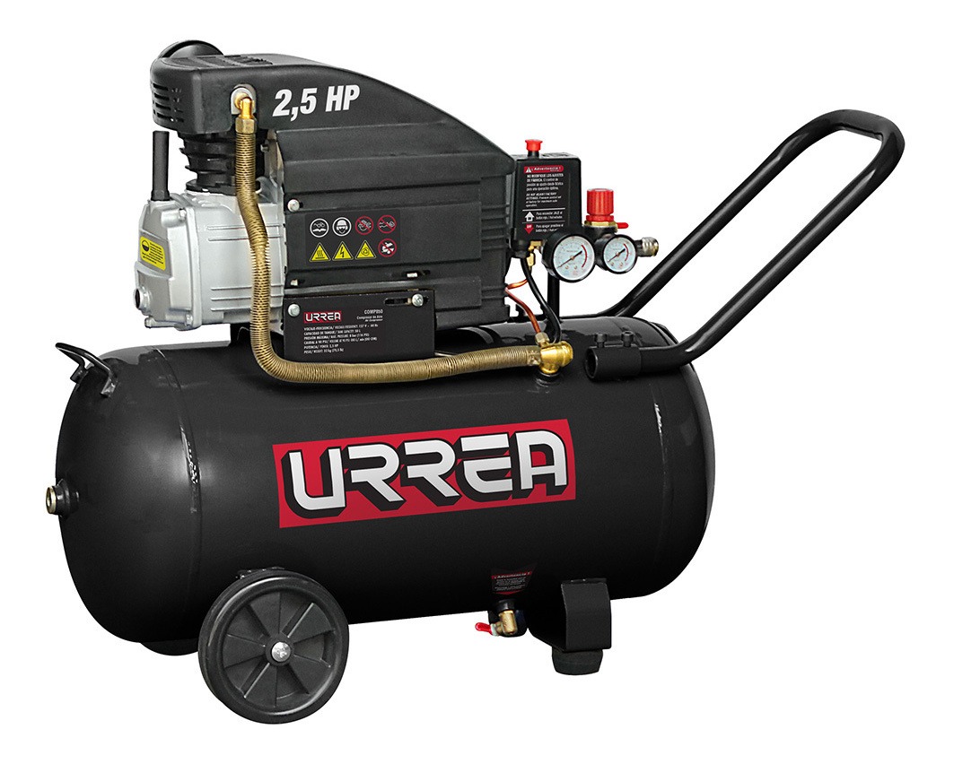 Compresor Aire 50lt 2.5hp 127v Monofásico Uso Pesado Urrea