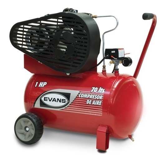 Compresor De Aire Lubricado 1 Etapa 1 Hp Motor Eléctrico Evans