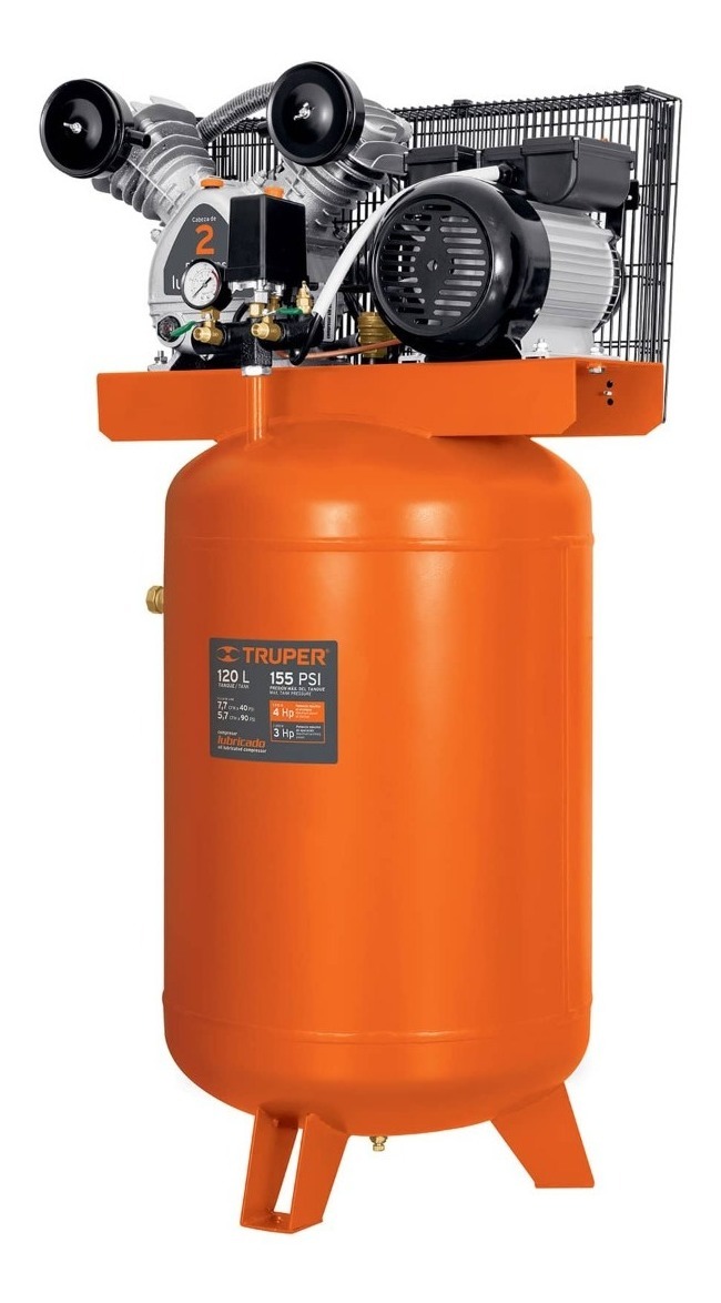 Compresor de Aire Truper CLAVNE 492.2 color Naranja 120 L Vertical 19358