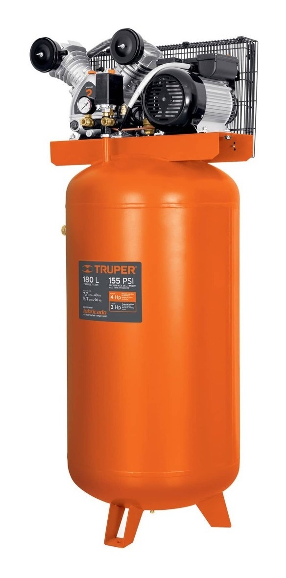 Compresor De Aire 180 Lts Truper 15657 color Naranja