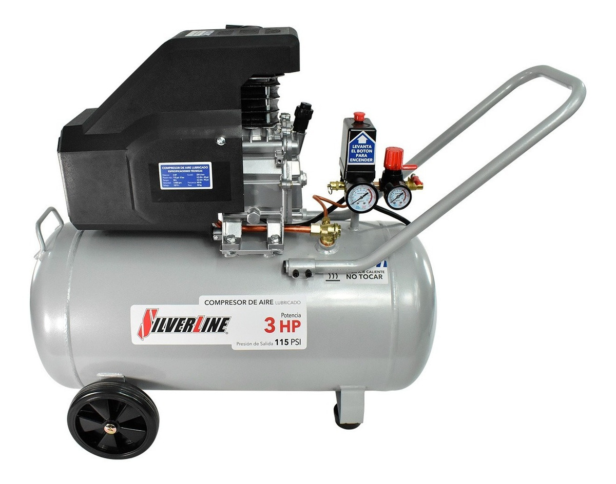 Compresor De Aire 3 Hp 50 Lts Silverline