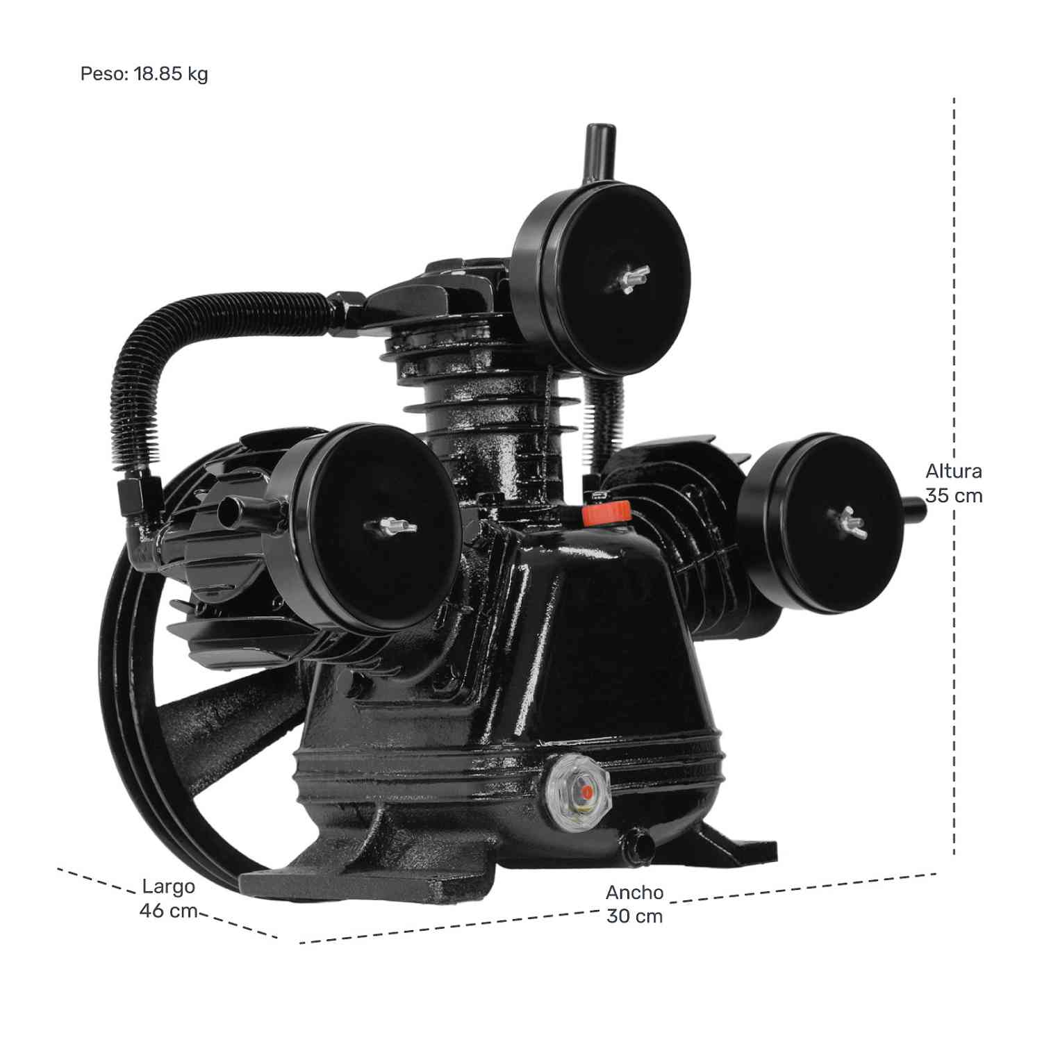 Foto 6 | Cabezal para Compresor Gutstark mkz-cabcompre4hp 4HP 3 Cilindros En W 115 Psi 1050 Rpm