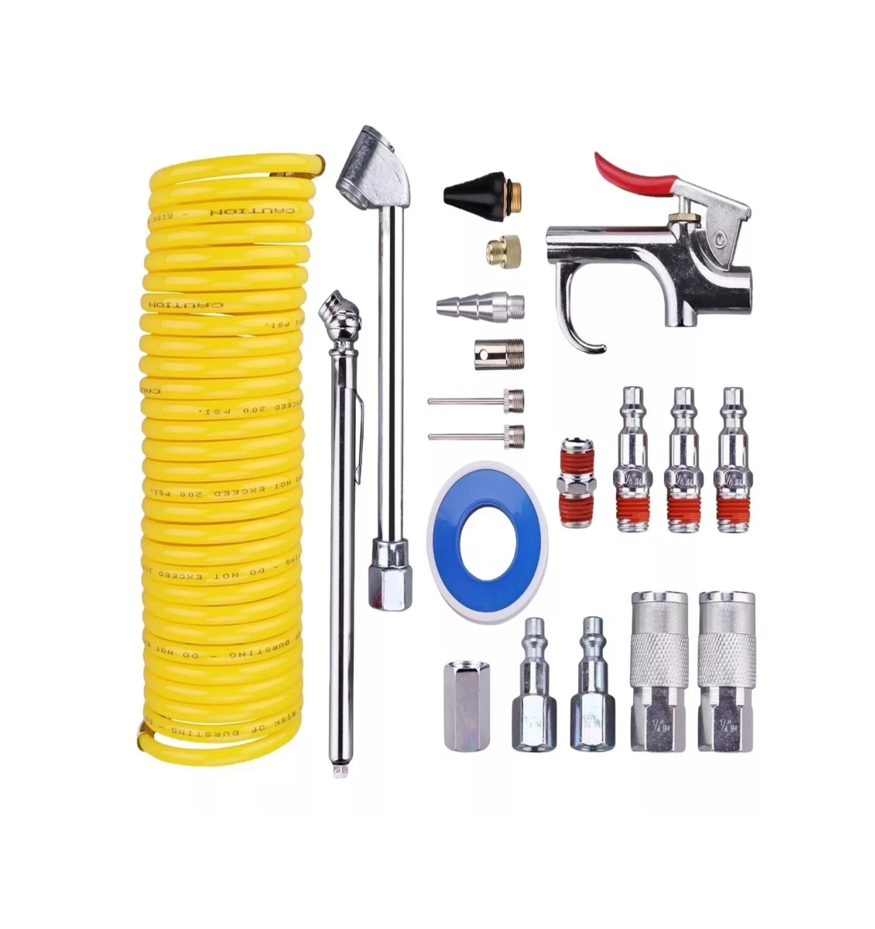 Kit de Accesorios para Compresor de Aire Belug 20 Piezas Amarillo