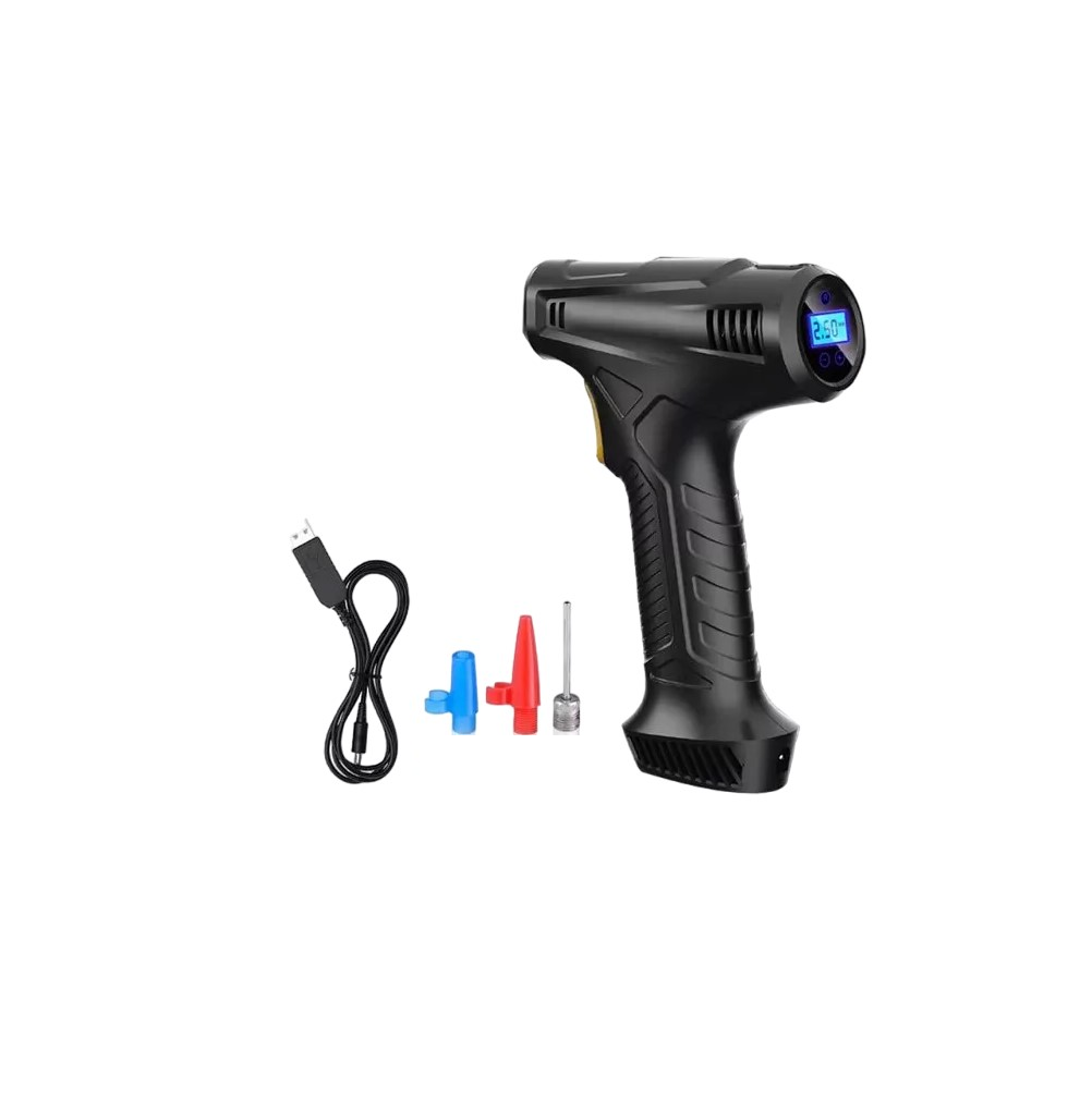Compresor de Aire Inflador para Llantas Bomba Portátil 12v 150psi Negro