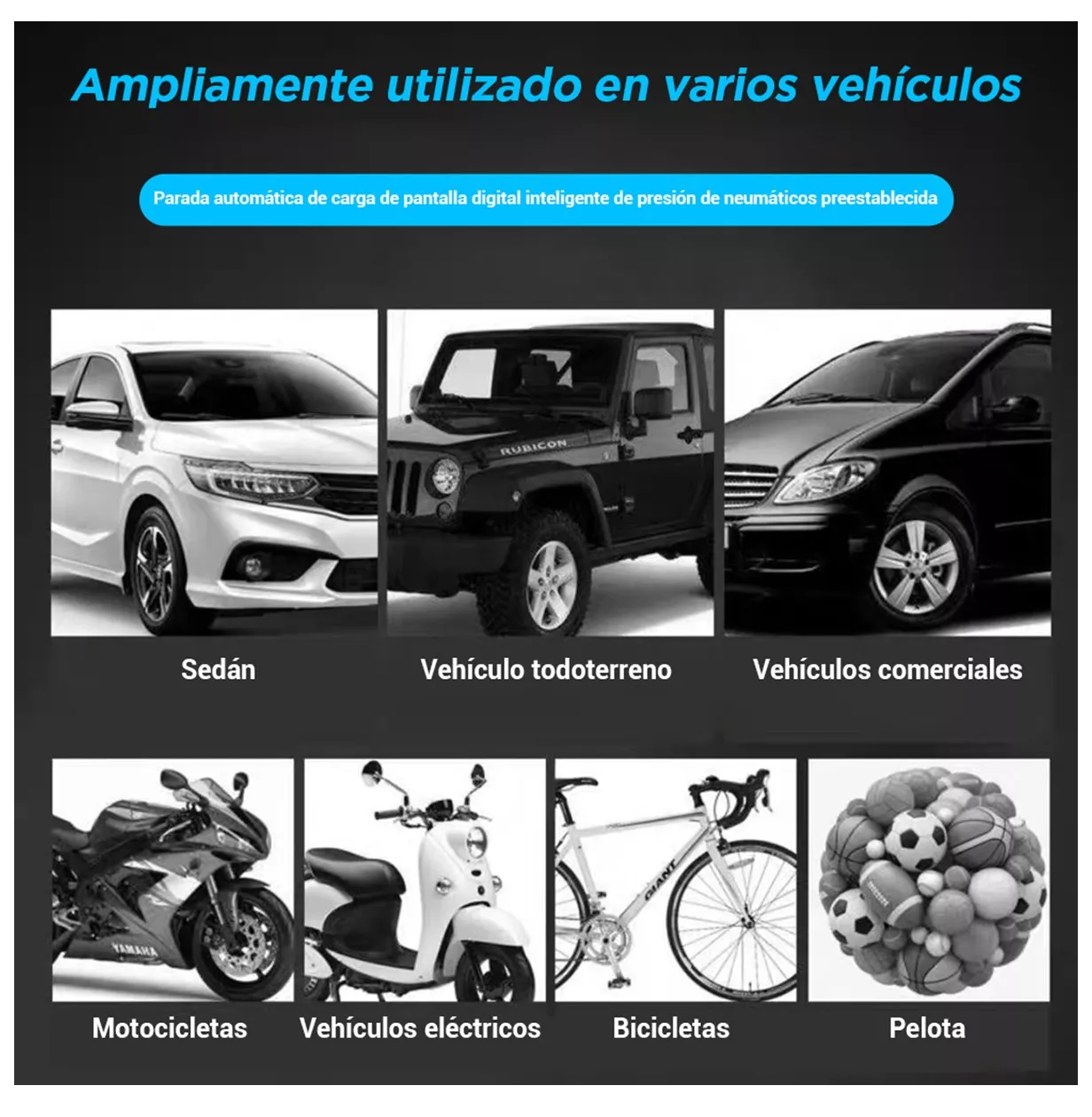 Foto 4 pulgar | Compresor de Aire Inflador para Llantas Bomba Portátil 12v 150psi Negro