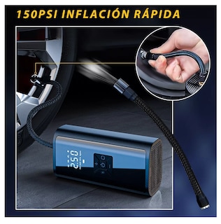 Foto 3 | Inflador De Llantas Inalámbrico Portátil 150 Psi Con Lcd