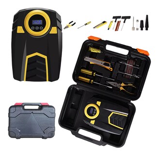 Foto 1 | Bomba Inflable De Pantalla Digital Con Caja De Herramientas Portátil Negro/amarillo