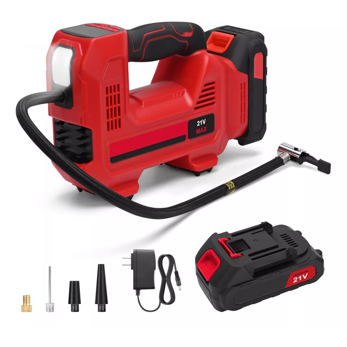 Compresor Inflador De Llantas Inalámbrico Eo Safe Imports Esi-18019 Rojo $1,589