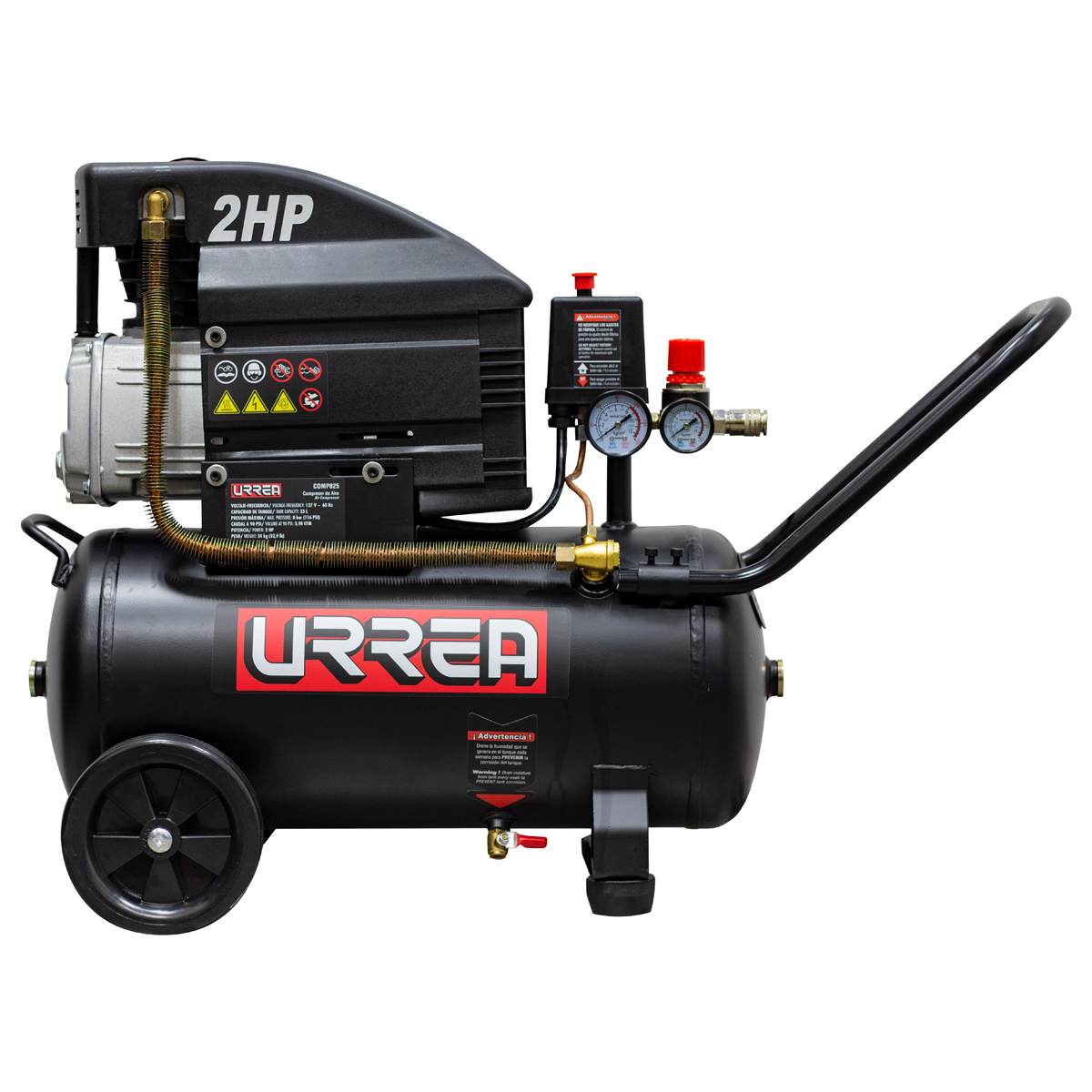 Foto 1 | Compresor De Aire Eléctrico Lubricado 25 Lt, 2 Hp, 127 V Urrea