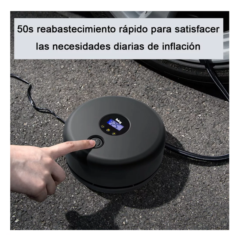 Foto 5 pulgar | Compresor Inflador De Llanta Para Auto Lcd Redondo Belug Negro