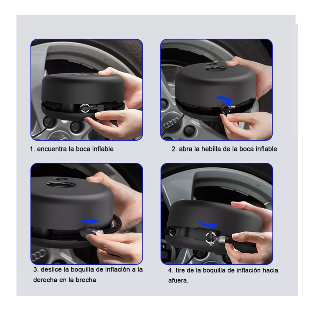 Foto 6 pulgar | Compresor Inflador De Llanta Para Auto Lcd Redondo Belug Negro