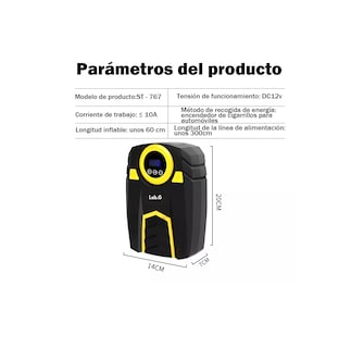 Foto 2 | Bomba Inflable Lab.g De Pantalla Digital Con Caja De Herramientas Portátil Negro/amarillo