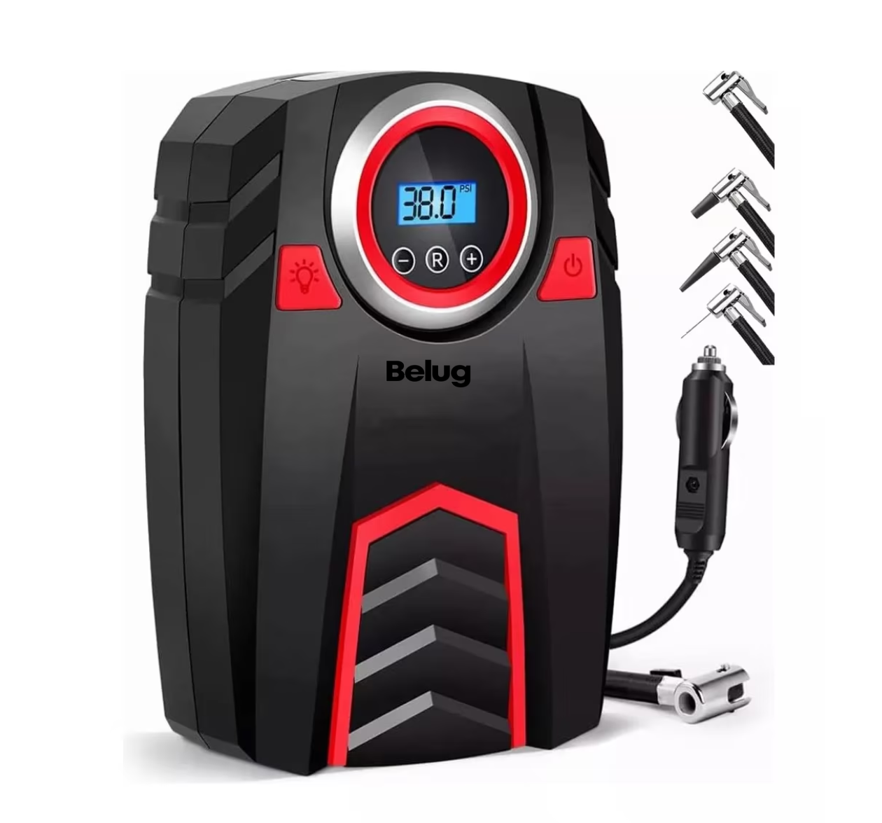 Foto 4 pulgar | Compresor Inflador Belug De Llanta Bomba De Aire Para Auto Lcd Negro Rojo