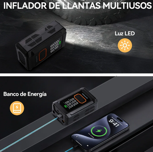 Foto 4 pulgar | Bomba De Aire Inalámbrica Xtellar Para Inflar Llantas De Vehículos - Compacta  Portátil Y Potente