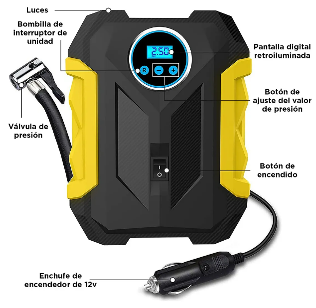 Foto 4 pulgar | Xtellar Inflador De Neumáticos Portátil Premium De 12v