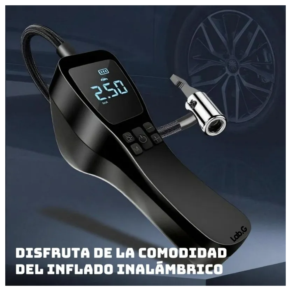 Foto 6 pulgar | Compresor De Aire Portátil Para Auto Y Motocicleta 150psi Lab.g  Negro