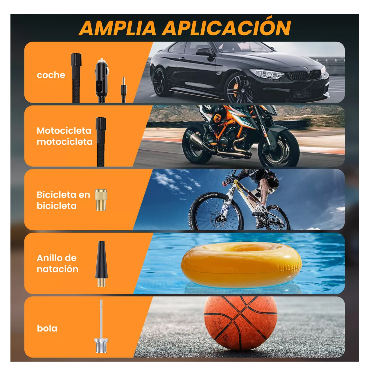 Foto 6 pulgar | Inflador De Neumático Portátil De 150 Psi Compresores De Aire Negro/amarillo