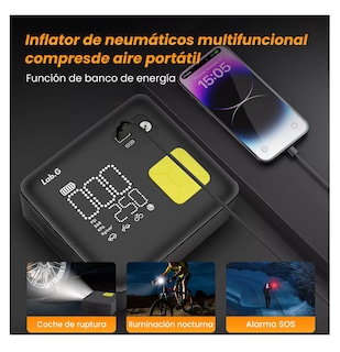 Foto 2 | Inflador De Neumático Portátil De 150 Psi Compresores De Aire Negro/amarillo