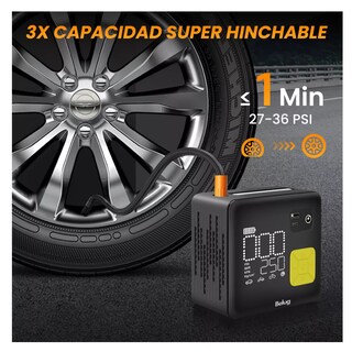 Foto 3 | Inflador De Neumático Belug Portátil De 150 Psi Compresores De Aire Negro/amarillo