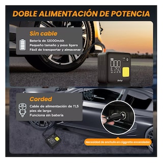 Foto 4 | Inflador De Neumático Belug Portátil De 150 Psi Compresores De Aire Negro/amarillo