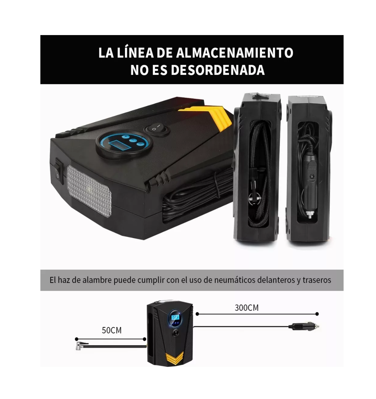 Foto 4 | Compresor Inflador de Llanta + Kit de Herramientas TOOSCI Negro