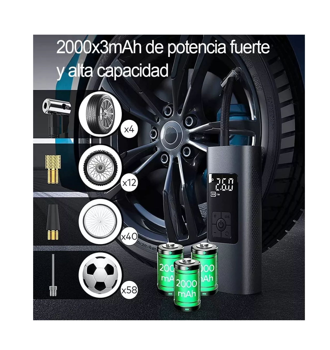 Foto 3 pulgar | Bomba de Aire Eléctrica para Auto Belug Negra