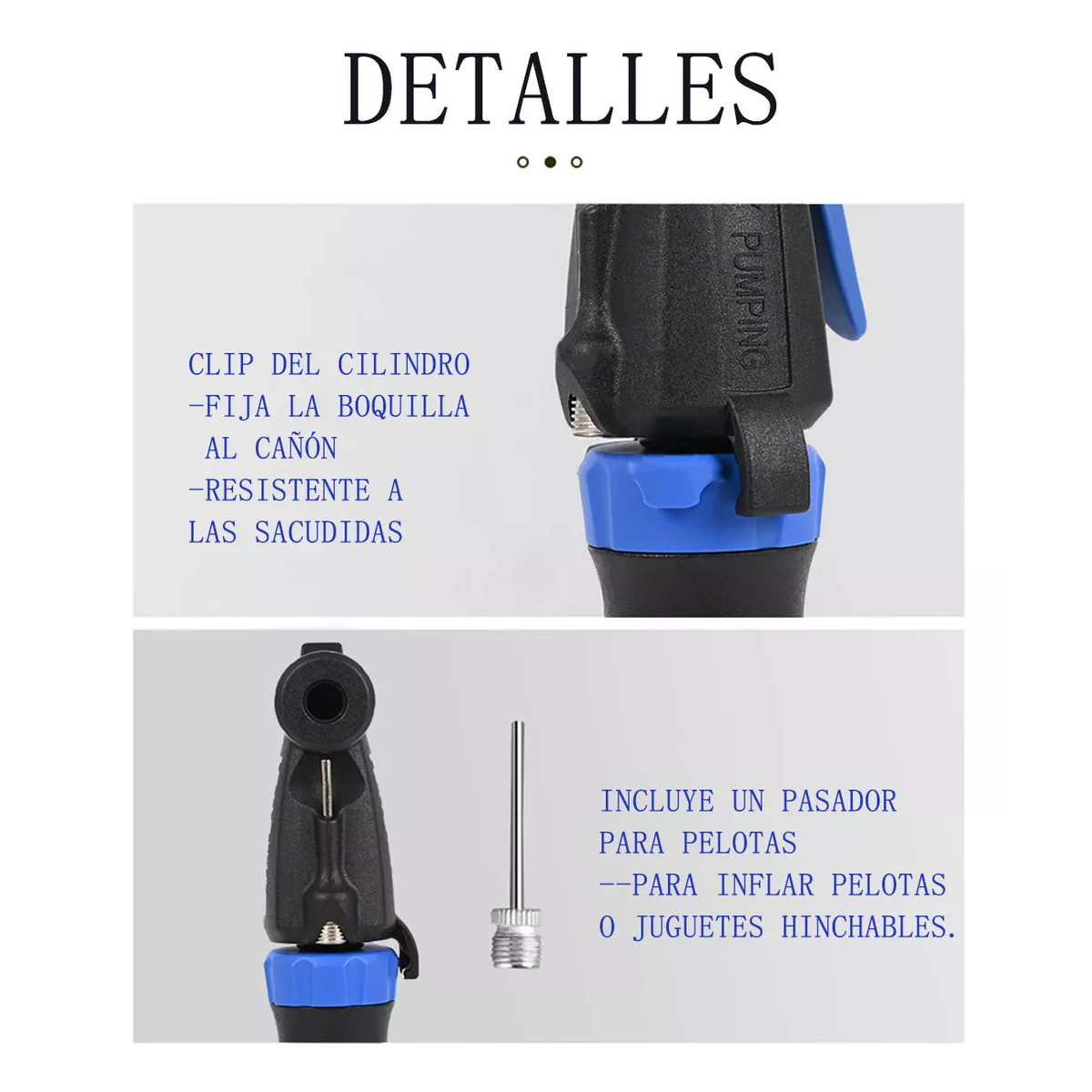 Foto 4 pulgar | Mini Bomba Reversible Doble Aceleración Con Soporte De Cuado Negro Linea Azul