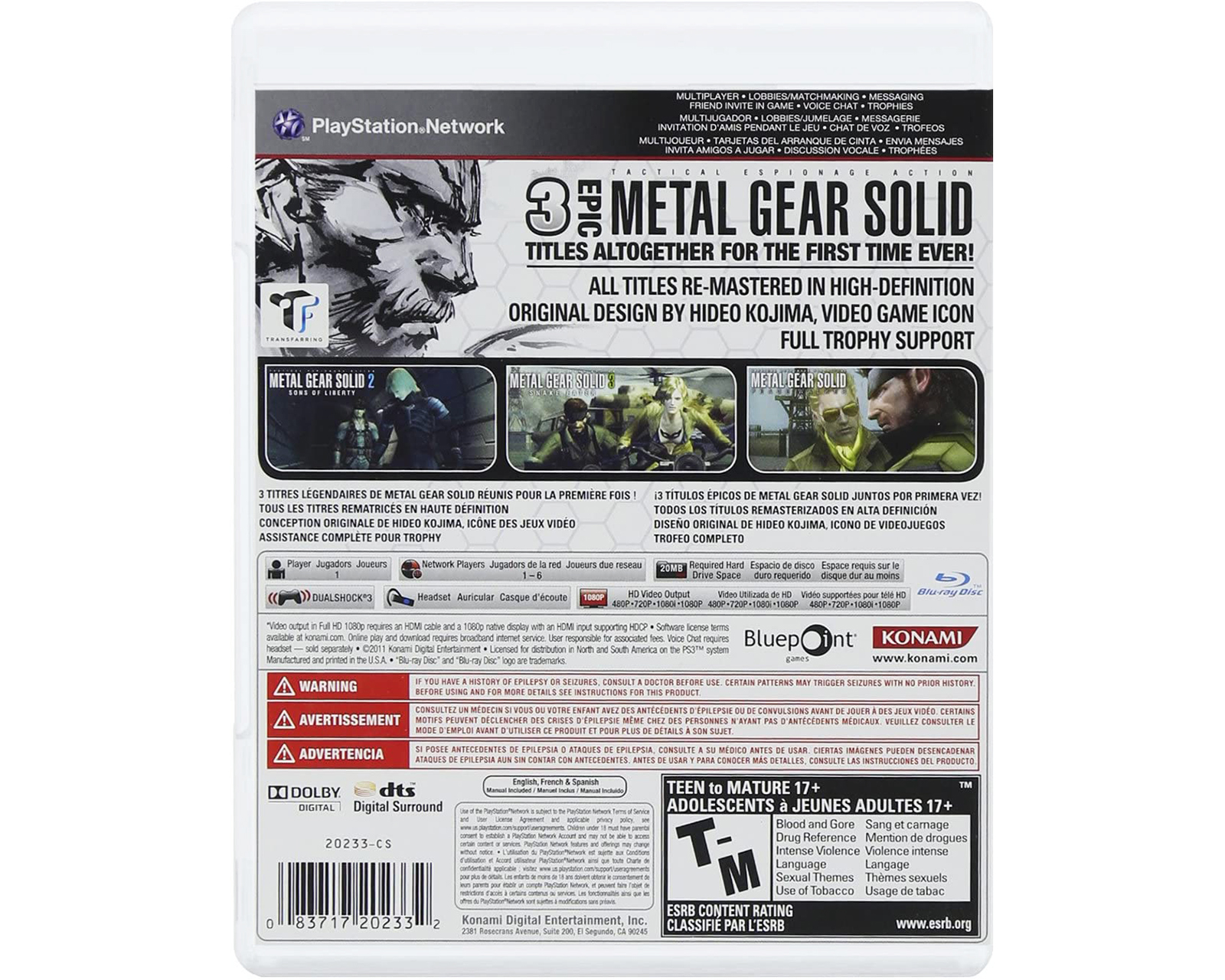 Foto 3 pulgar | Metal Gear Solid Hd Collection para Ps3