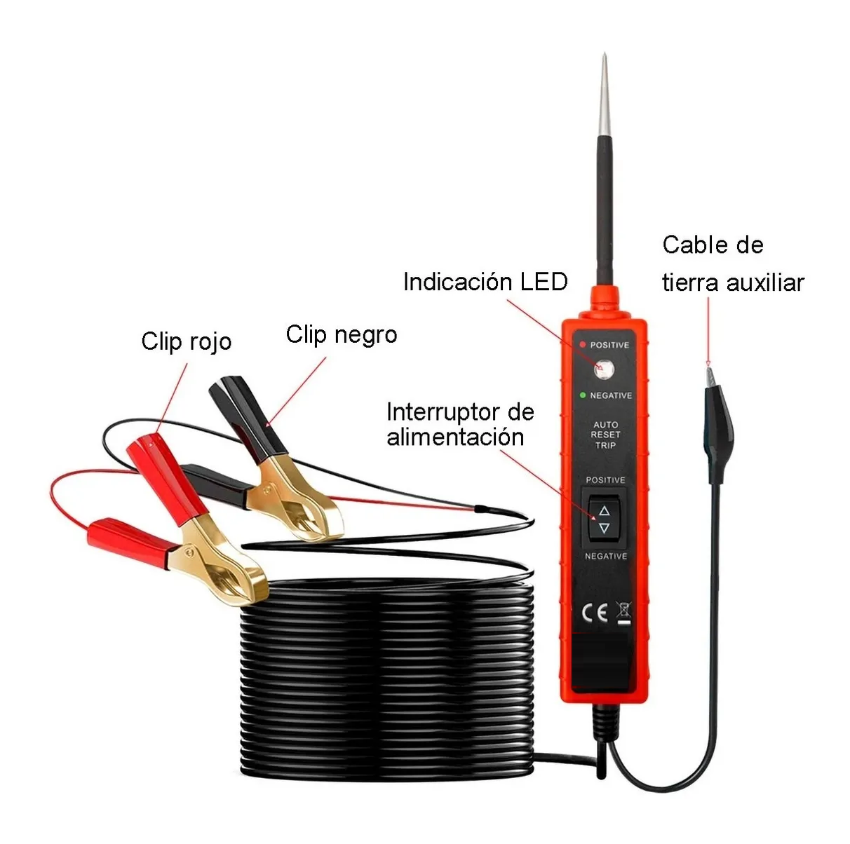 Foto 3 | Probador De Circuitos Básico Eo Safe Imports Pp1v5 Color Rojo