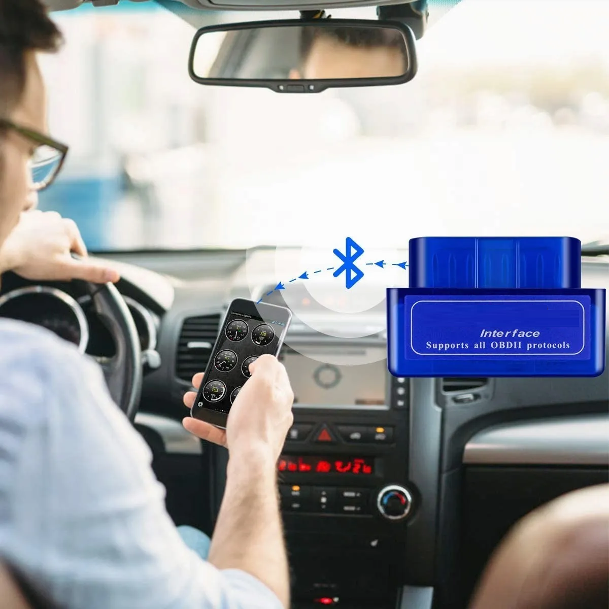 Foto 4 pulgar | Conexión Bluetooth del Escáner de Coche Mini Eo Safe Imports Esi-3145 color Azul