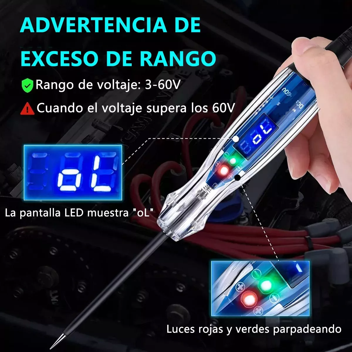 Foto 5 pulgar | Medidor de Circuitos con Voltaje Bidireccional Eo Safe Imports ESI-6264 color Azul 3-60v