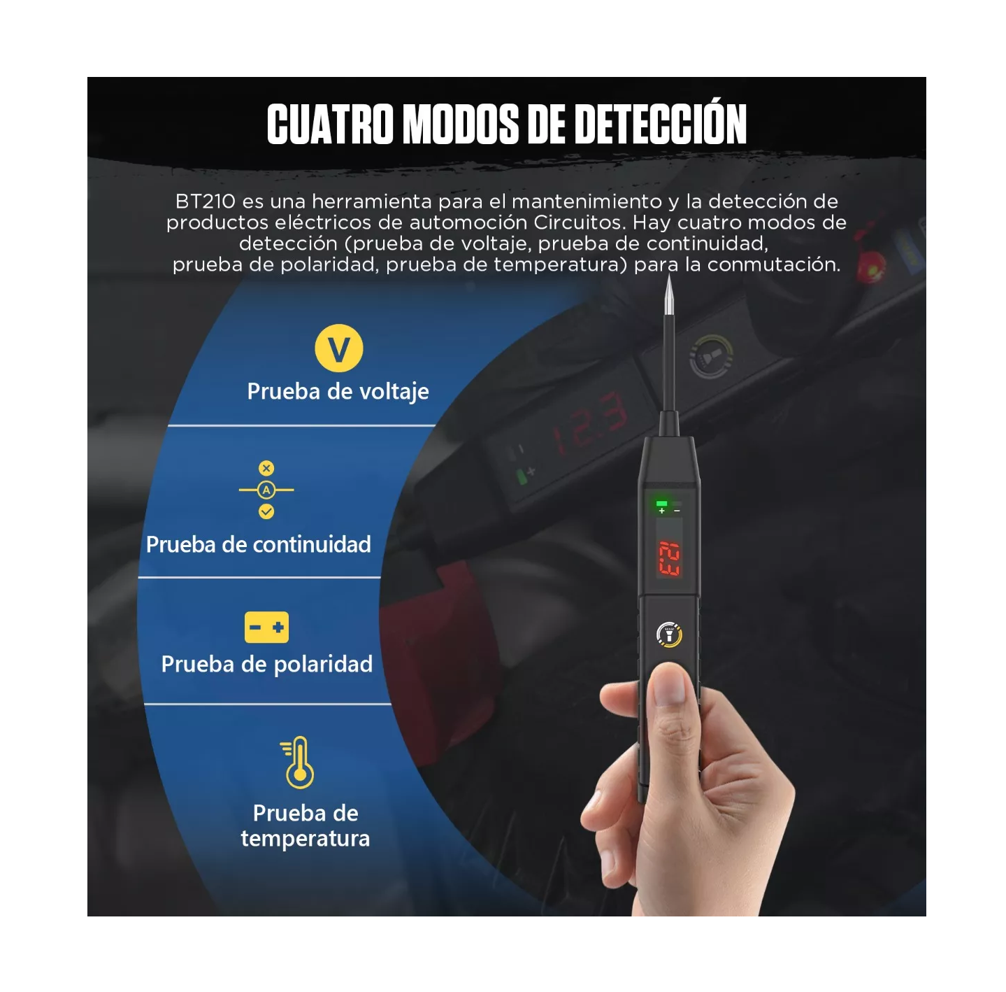 Foto 4 | Probador de Sonda de Circuito Prueba de Voltaje 6-30v Autool Negro