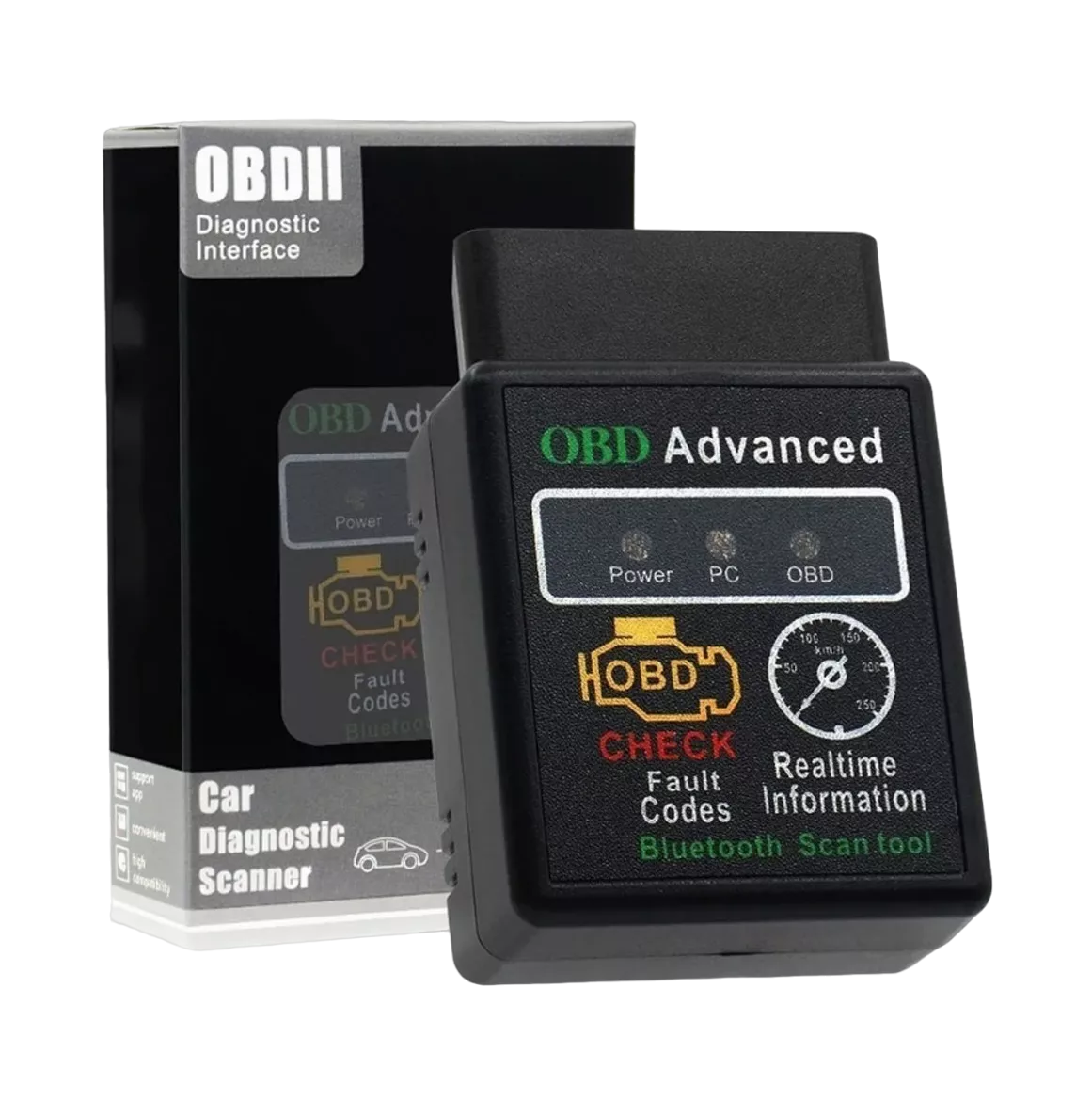 Escaner Obd Ii Negro con Bluetooth para Auto