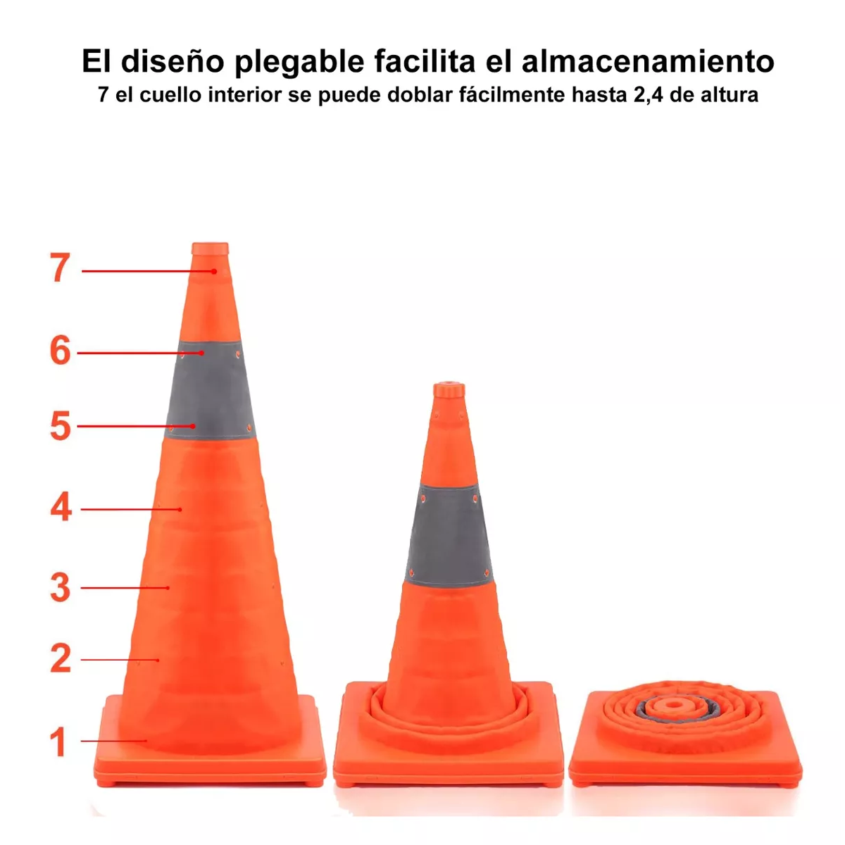 Foto 3 pulgar | Conos de Seguridad con Luz y Reflejante Eo Safe Imports Esi-11223 Naranja 2 Piezas